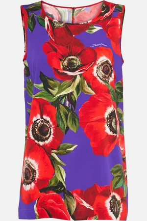 Dolce & Gabbana Anemone silk-blend charmeuse top