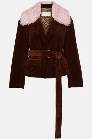 DRIES VAN NOTEN Corduroy and faux fur jacket