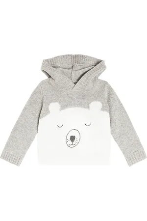 Il gufo Baby intarsia wool hoodie
