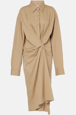 DRIES VAN NOTEN Gathered cotton shirtdress