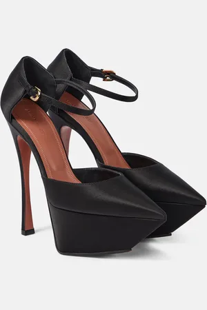 Amina Muaddi Yigit satin platform pumps