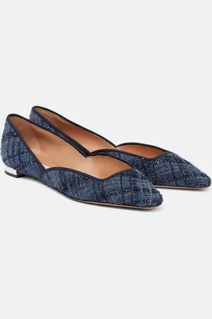 Aquazzura Maia tweed ballet flats