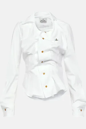 Vivienne Westwood Drunken gathered cotton poplin shirt