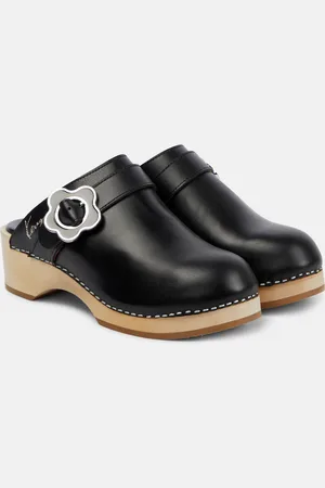 Kenzo Buckle-detail leather clogs