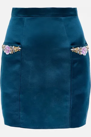 Miss Sohee Silk miniskirt with SwarovskiÂ® crystals