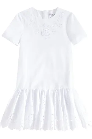 Dolce & Gabbana Logo embroidered cotton dress