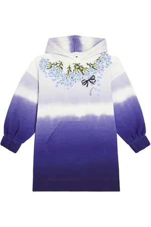 MONNALISA Hooded printed cotton-blend dress