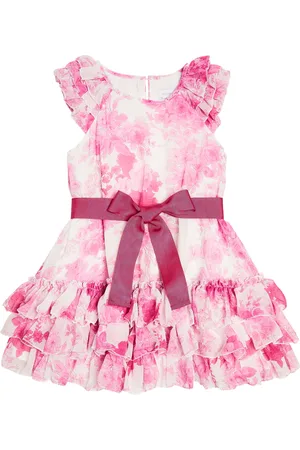 MONNALISA Floral bow-detail georgette dress