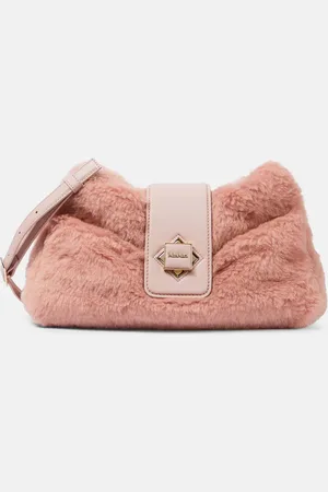 Max Mara Cuscino leather-trimmed teddy clutch