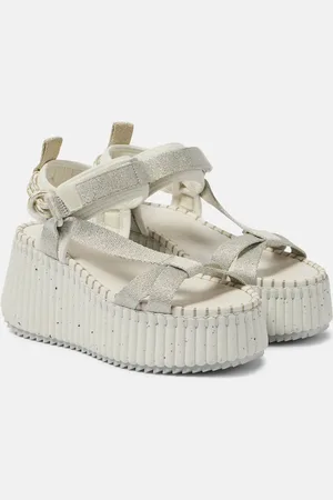 Chloé ChloÃ© Nama metallic wedge sandals