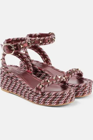 VALENTINO GARAVANI Rockstud Torchon espadrille sandals