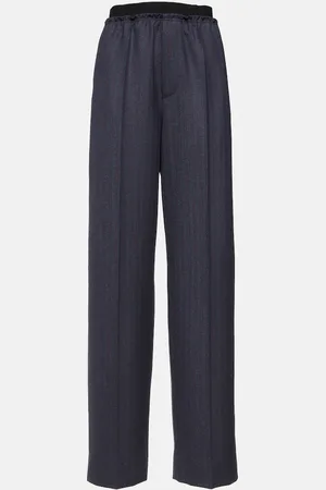 Bottega Veneta Striped high-rise wool straight pants
