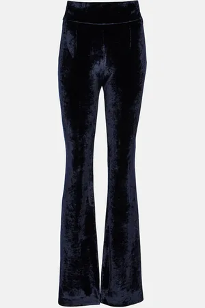 GALVAN Sculpted high-rise velvet straight pants