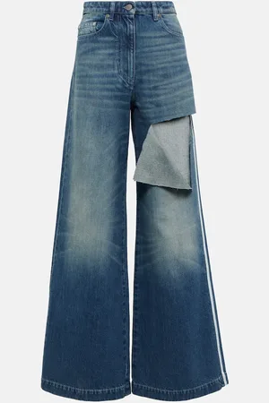 Peter Do Distressed high-rise wide-leg jeans