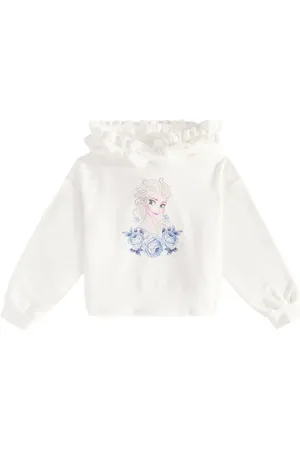 MONNALISA Ruched cotton-blend hoodie