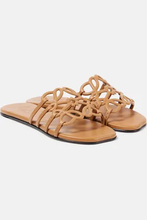 Loewe Petal Anagram leather slides