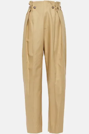 Victoria Beckham Gathered cotton straight pants