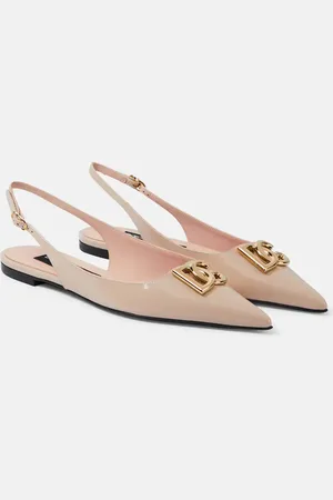 Dolce & Gabbana DG patent leather slingback flats