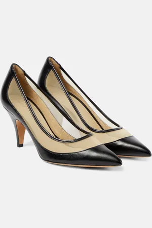 Khaite River leather and mesh pumps