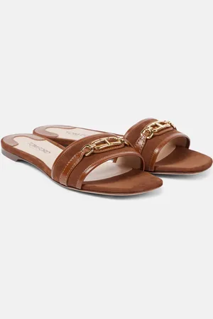 Tom Ford Whitney Stadium T leather slides