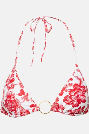 Melissa Odabash Miami ring-detail floral bikini top