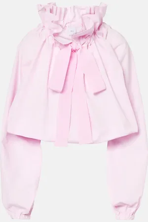 Patou Iconic bow-detail ruffled cotton blouse