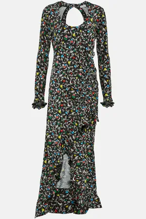 Paco rabanne Printed wrap midi dress