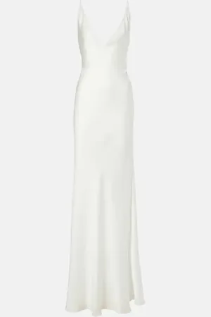 Ilkyaz Ozel Open-back satin gown
