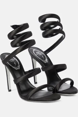 RENE CAOVILLA Margot embellished satin sandals