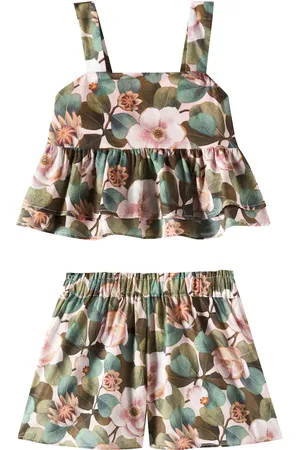Tartine Et Chocolat Floral tiered cotton top and shorts set