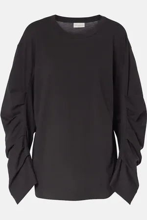 DRIES VAN NOTEN Ruched cotton jersey sweatshirt