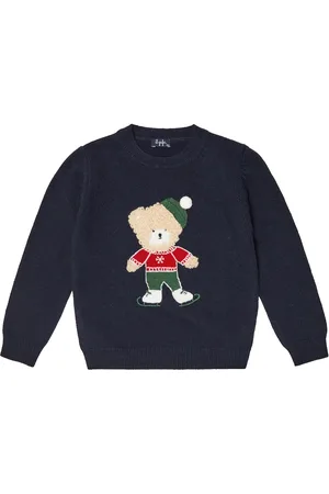 Il gufo Intarsia embroidered wool sweater