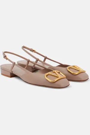 VALENTINO GARAVANI VLogo leather slingback flats