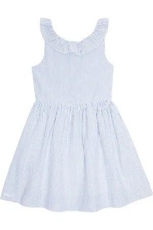 Ralph Lauren Ruffle-trimmed striped cotton dress