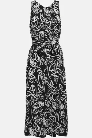 Velvet Printed crÃªpe midi dress