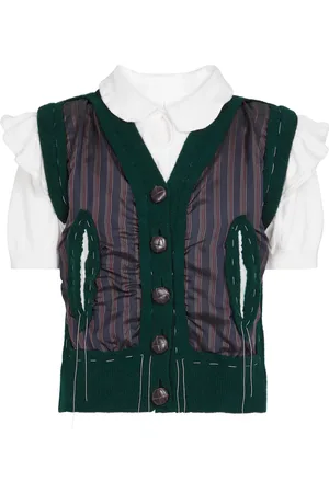 Maison Margiela Striped wool and cotton sweater vest