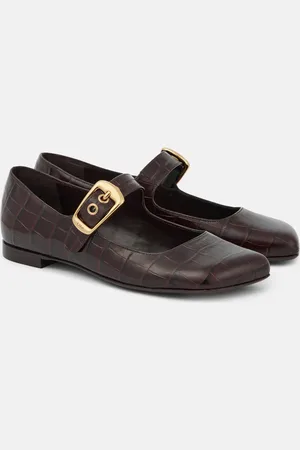 Chloé ChloÃ© Polly croc-effect leather Mary Jane flats