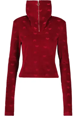 ROTATE Sunday 3 Mona velvet half-zip top