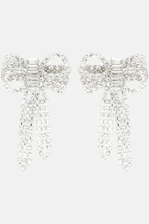 Jennifer Behr Lola crystal-embellished bow earrings