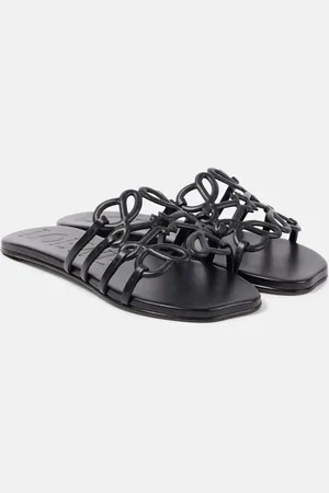 Loewe Petal Anagram leather slides