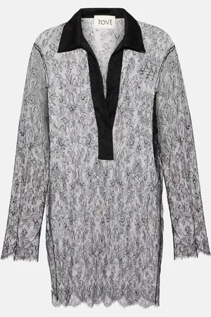 TOVE Lucie floral lace silk top