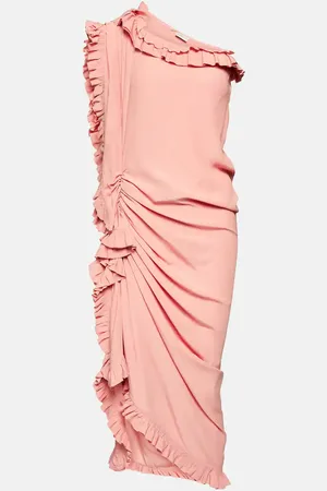 DRIES VAN NOTEN Ruffled one-shoulder crÃªpe midi dress