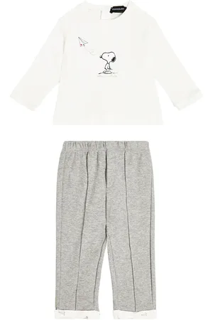 MONNALISA Baby cotton top and pants set