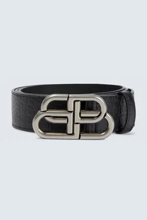 Balenciaga BB Large croc-effect leather belt