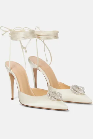 MAGDA BUTRYM Crystal-embellished satin pumps