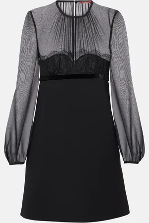 Max Mara Jader sablÃ© and silk georgette minidress