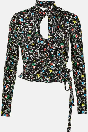 Paco rabanne Printed wrap crop top