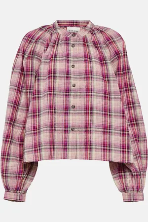 Marant Etoile Blandine checked cotton and linen shirt