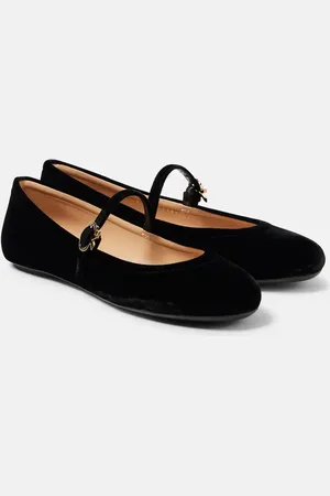 Gianvito Rossi Carla velvet ballet flats
