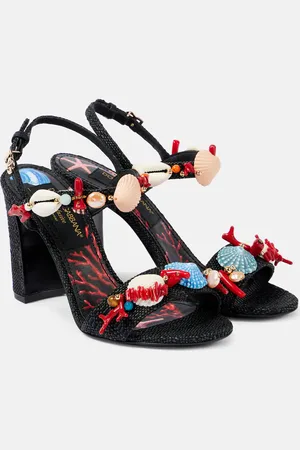 Dolce & Gabbana Capri Kiera Sophia embellished raffia sandals
